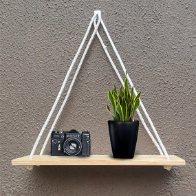 Tier-1 Real Pine Wood Brown Wall Hanging Shelf cactus succulent plant  