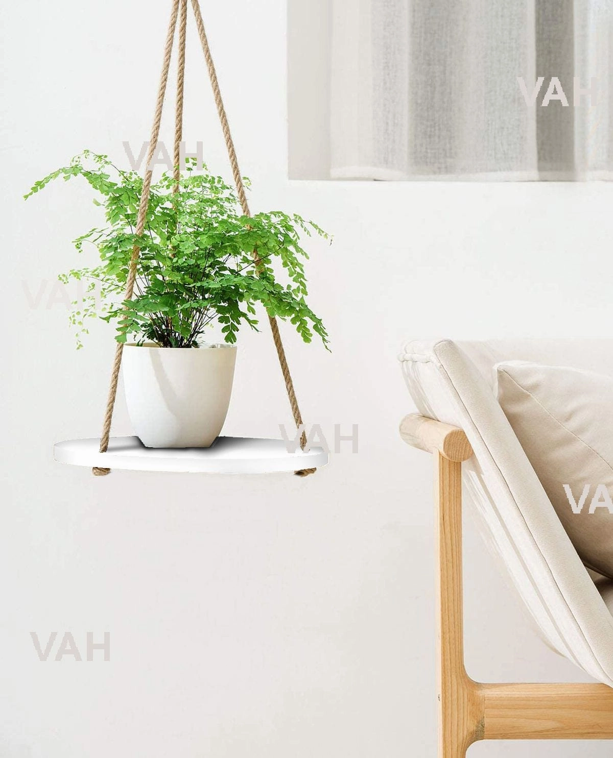 Tier-1 Round Wood Floating Shelves With Rope