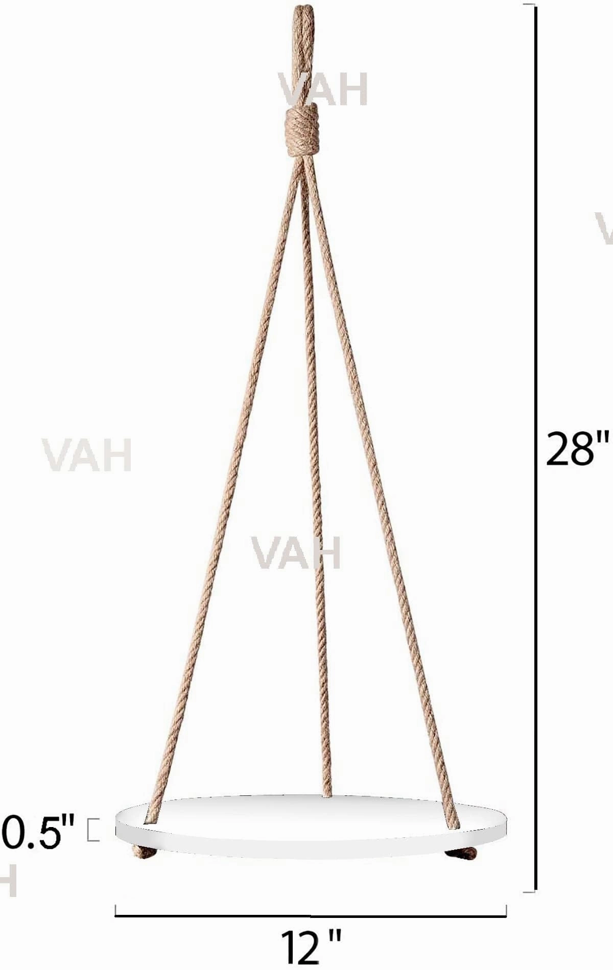 Tier-1 Round Wood Floating Shelves With Rope