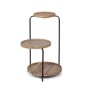 Tiered Wood and Iron Display Stand dried flowers  