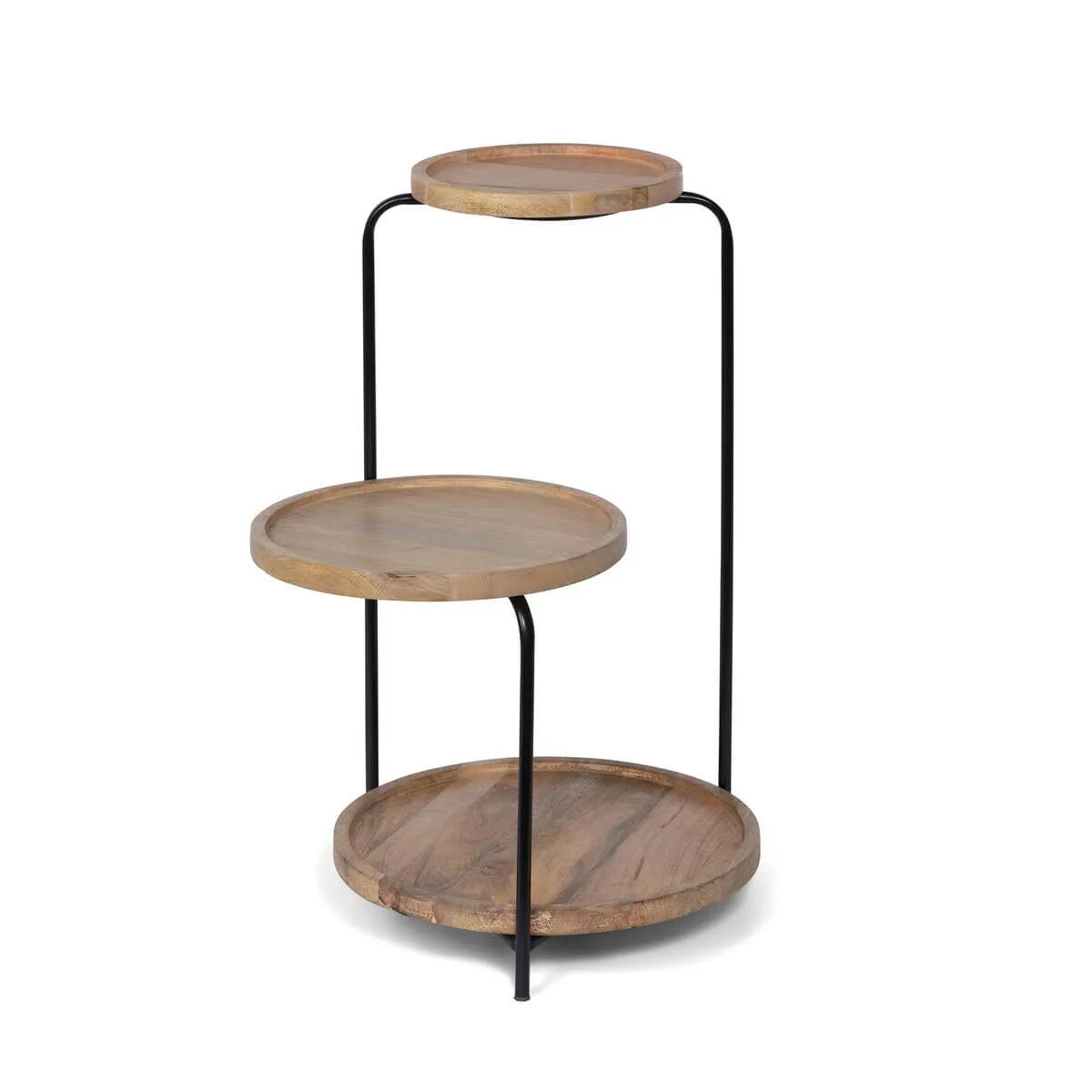 Tiered Wood and Iron Display Stand dried flowers  