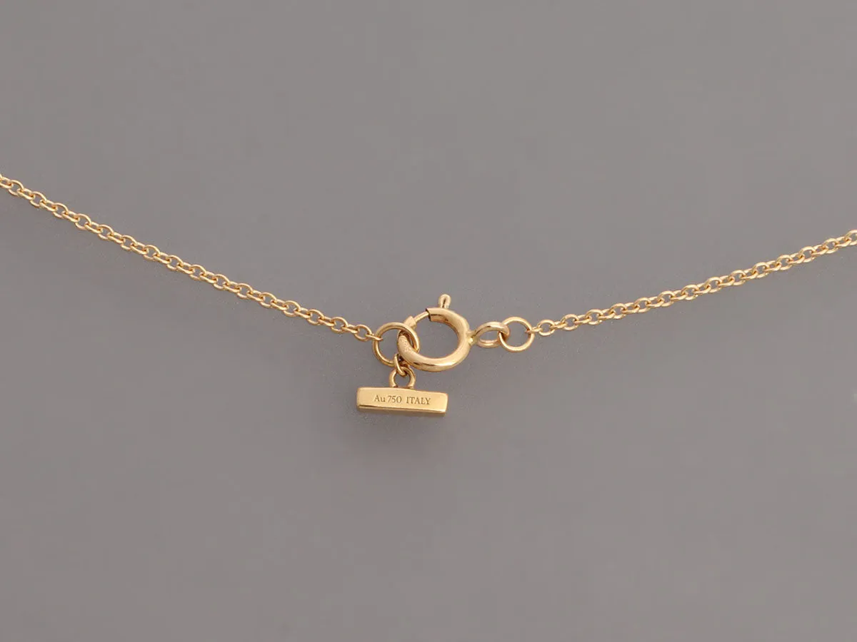 Tiffany & Co. 18K Yellow Gold Blue Agate and Diamond T Circle Pendant Necklace