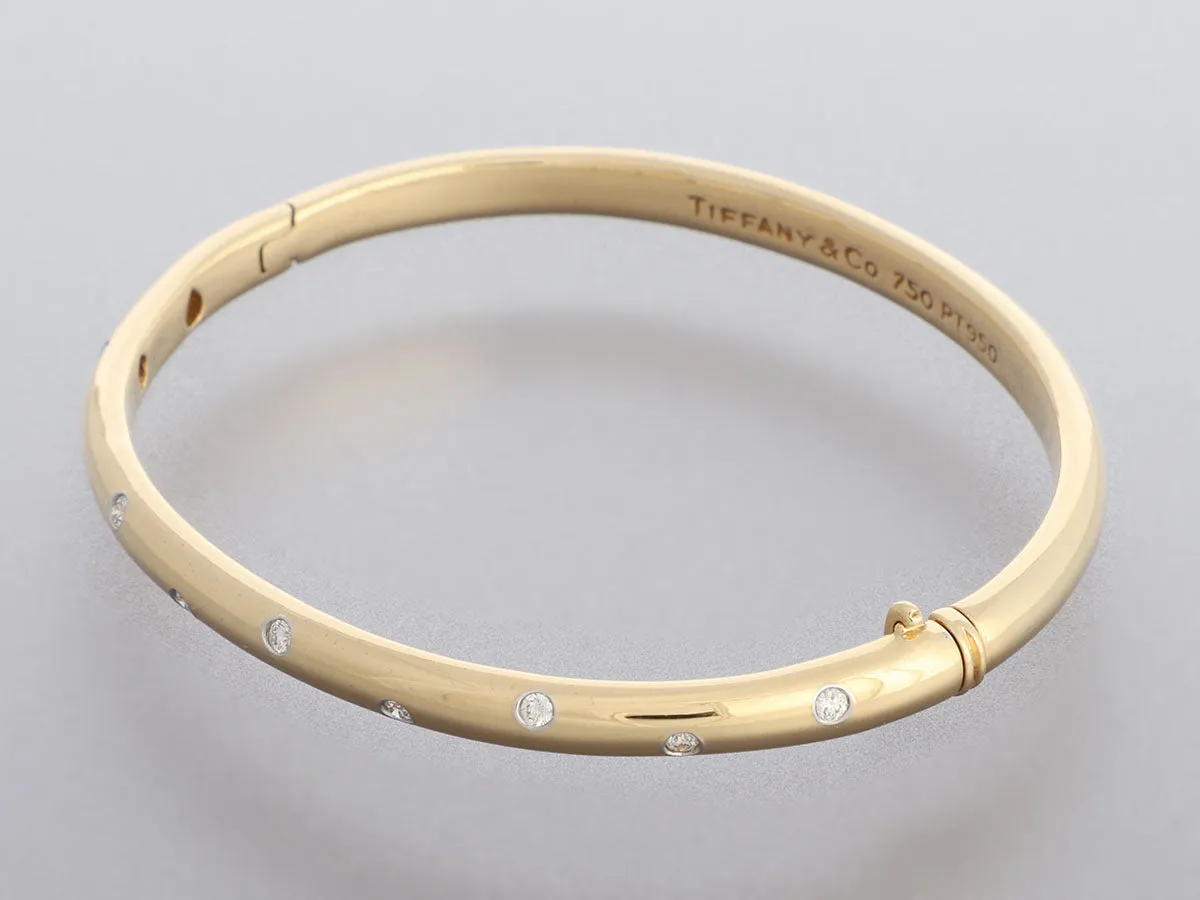 Tiffany & Co. 18K Yellow Gold Diamond Etoile Bangle Bracelet