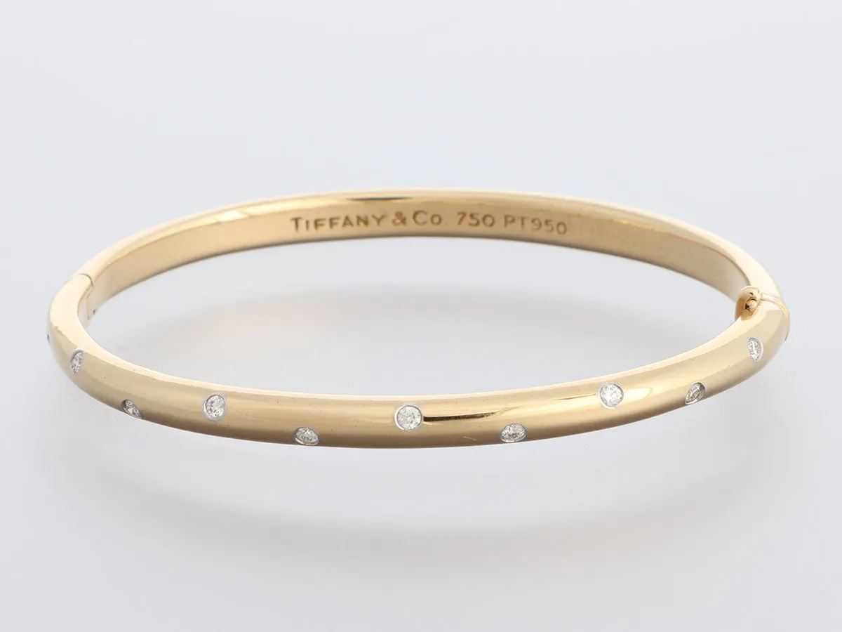 Tiffany & Co. 18K Yellow Gold Diamond Etoile Bangle Bracelet