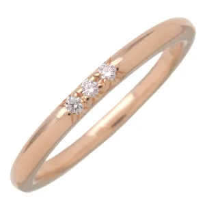 Tiffany & Co. Classic Band Ring 3P Diamond K18 750PG J10571 Used