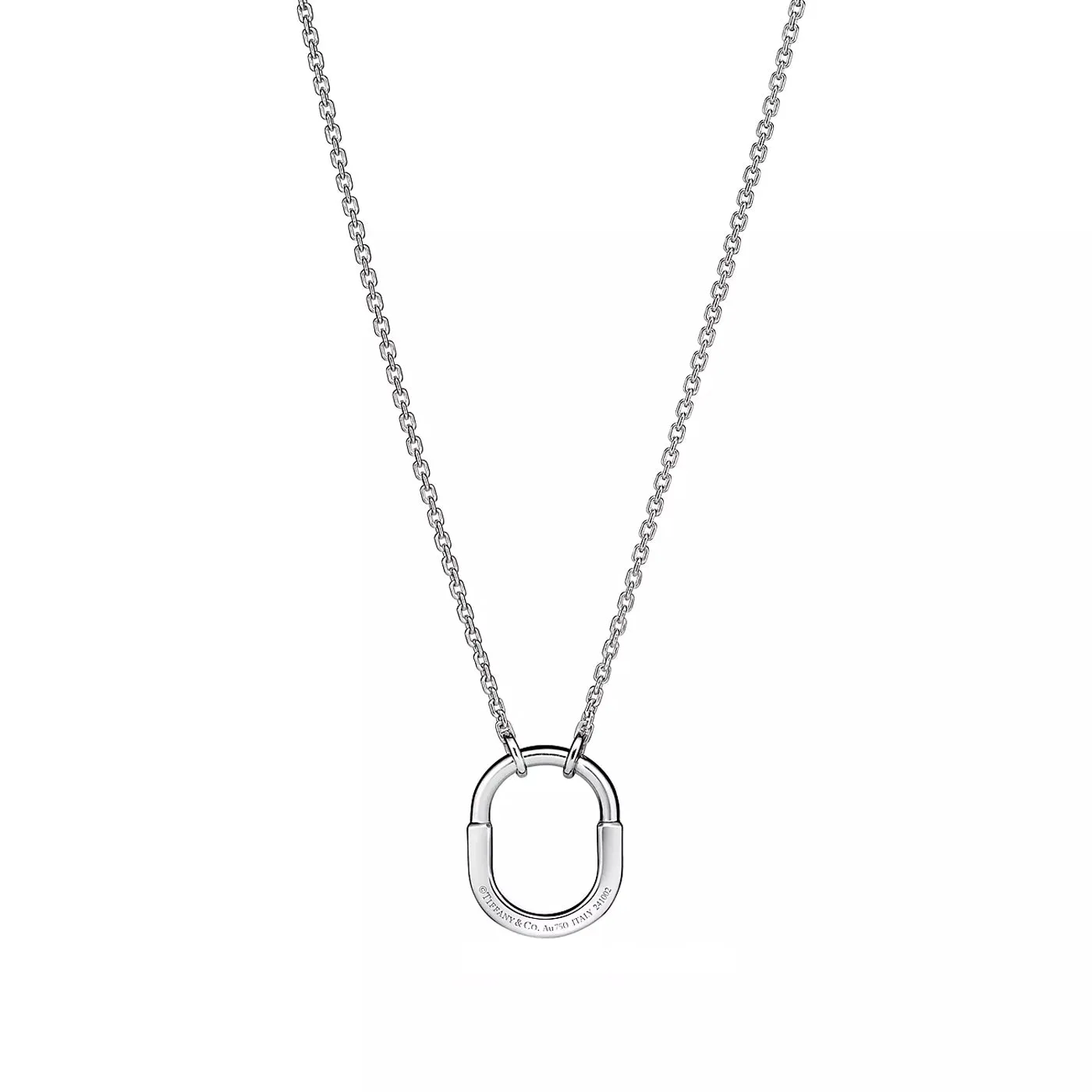 Tiffany & Co Lock Small Pendant in 18K White Gold with Round Brilliant Diamonds