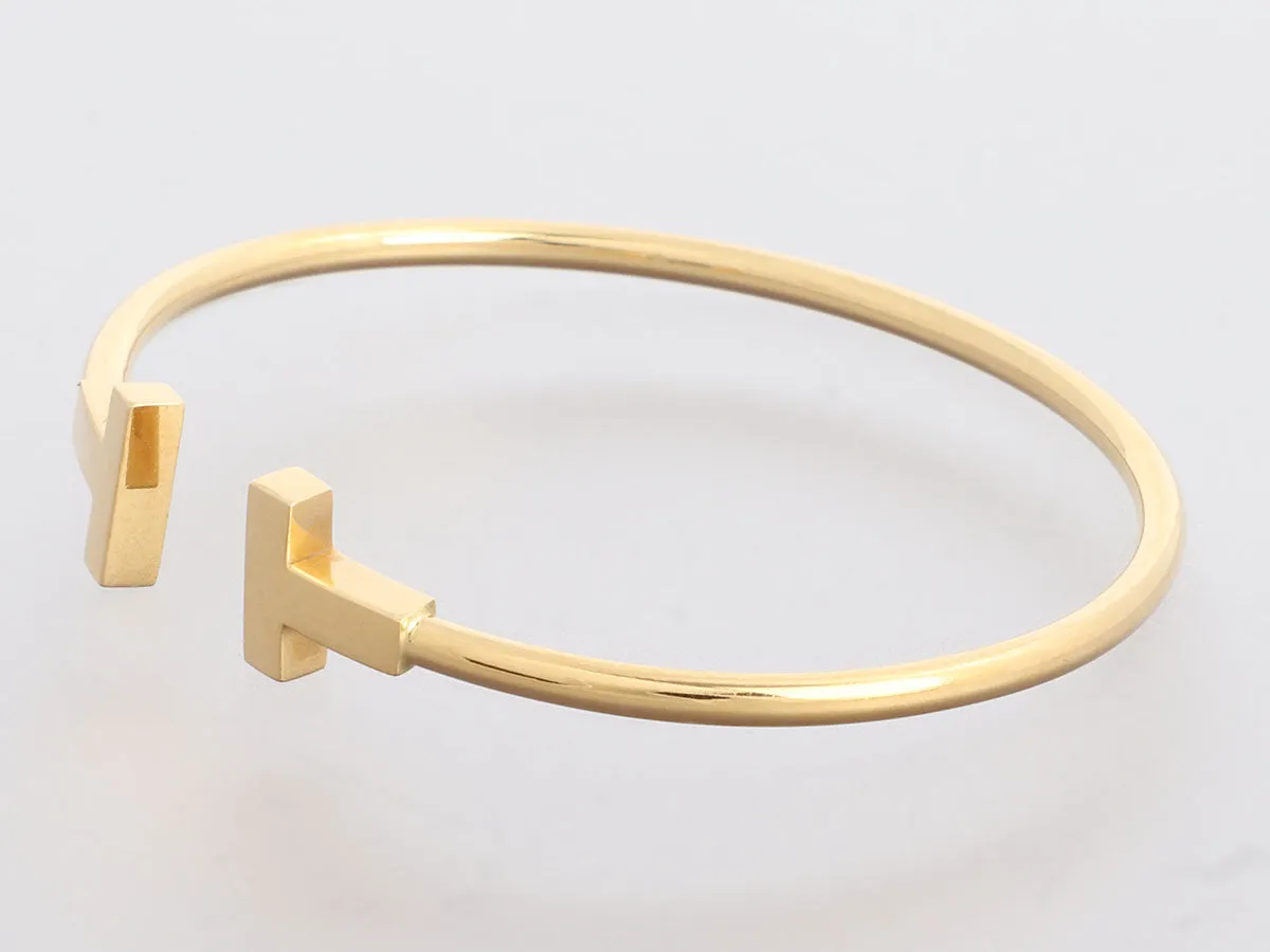 Tiffany & Co. Narrow 18k Yellow Gold T Wire Bracelet