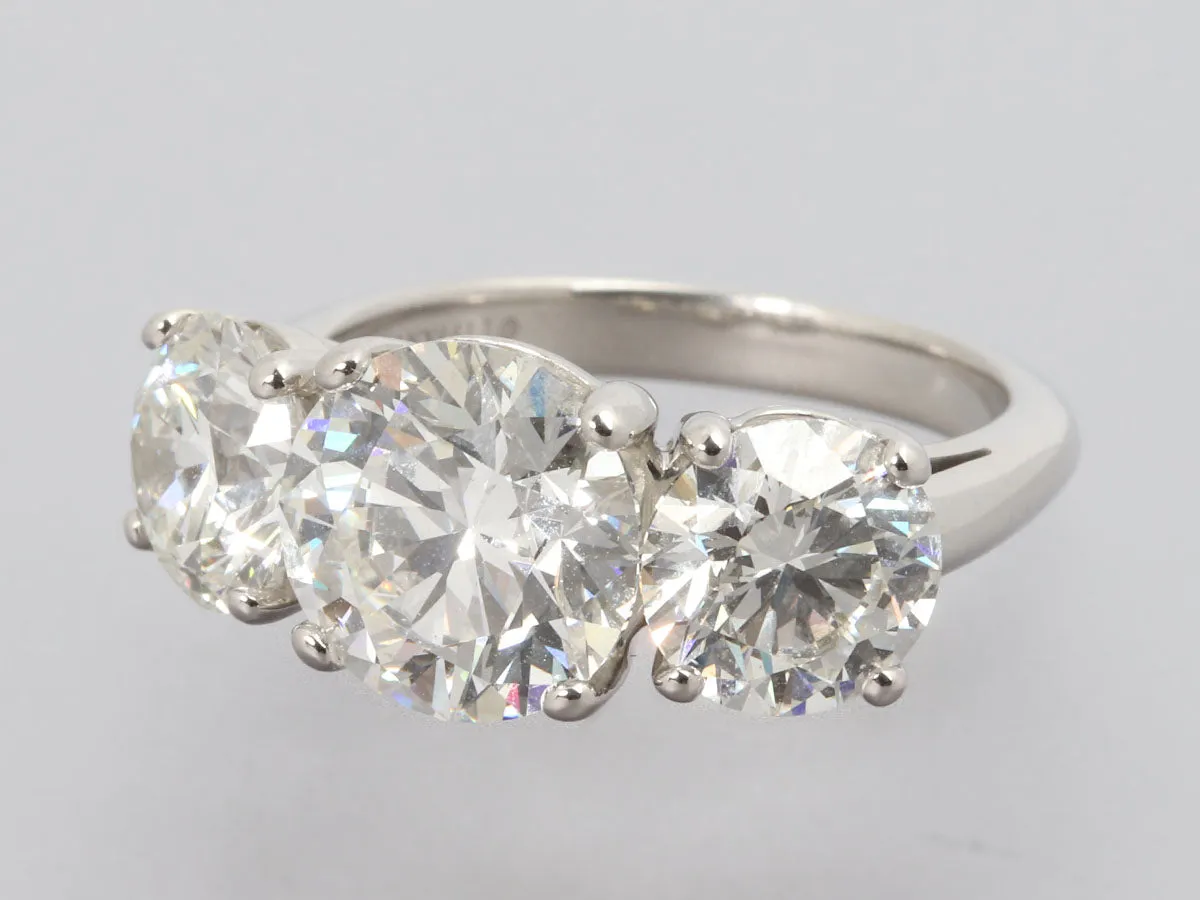 Tiffany & Co. Platinum 5-Carat 3-Stone Diamond Ring