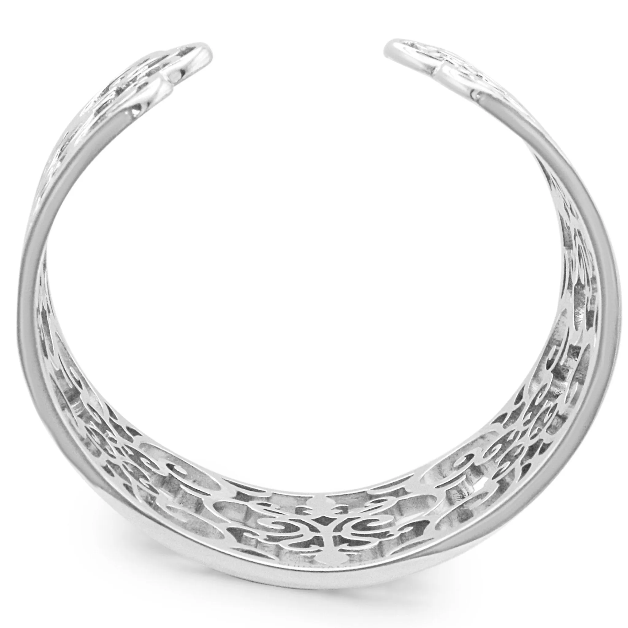 Tiffany Enchant Pieced Fancy Cuff Bangle - Sterling Silver