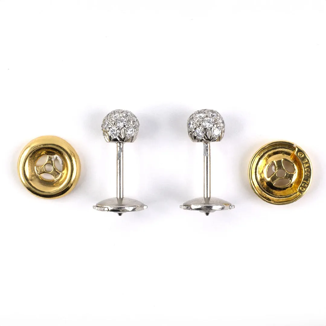 Tiffany Pav Diamond Ball Stud Earrings