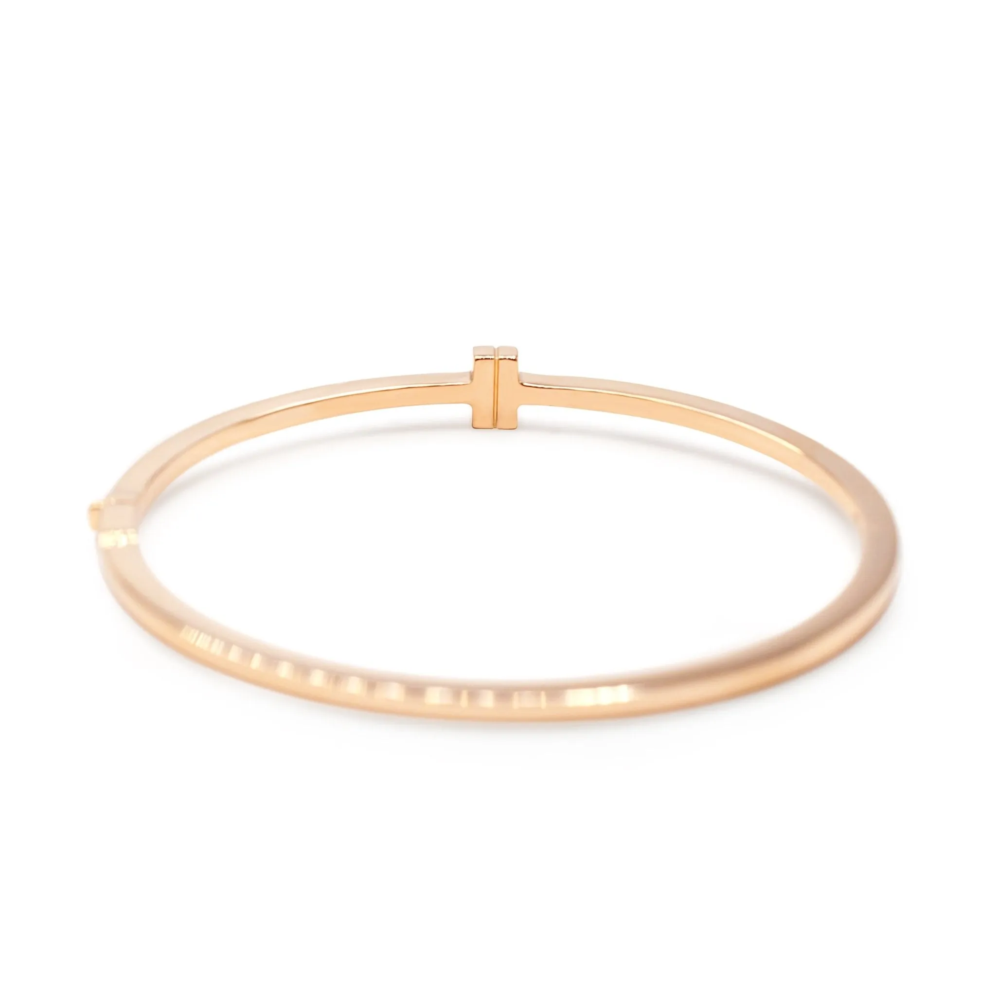Tiffany T Diamond Hinged Wire Bangle - 18ct Rose Gold