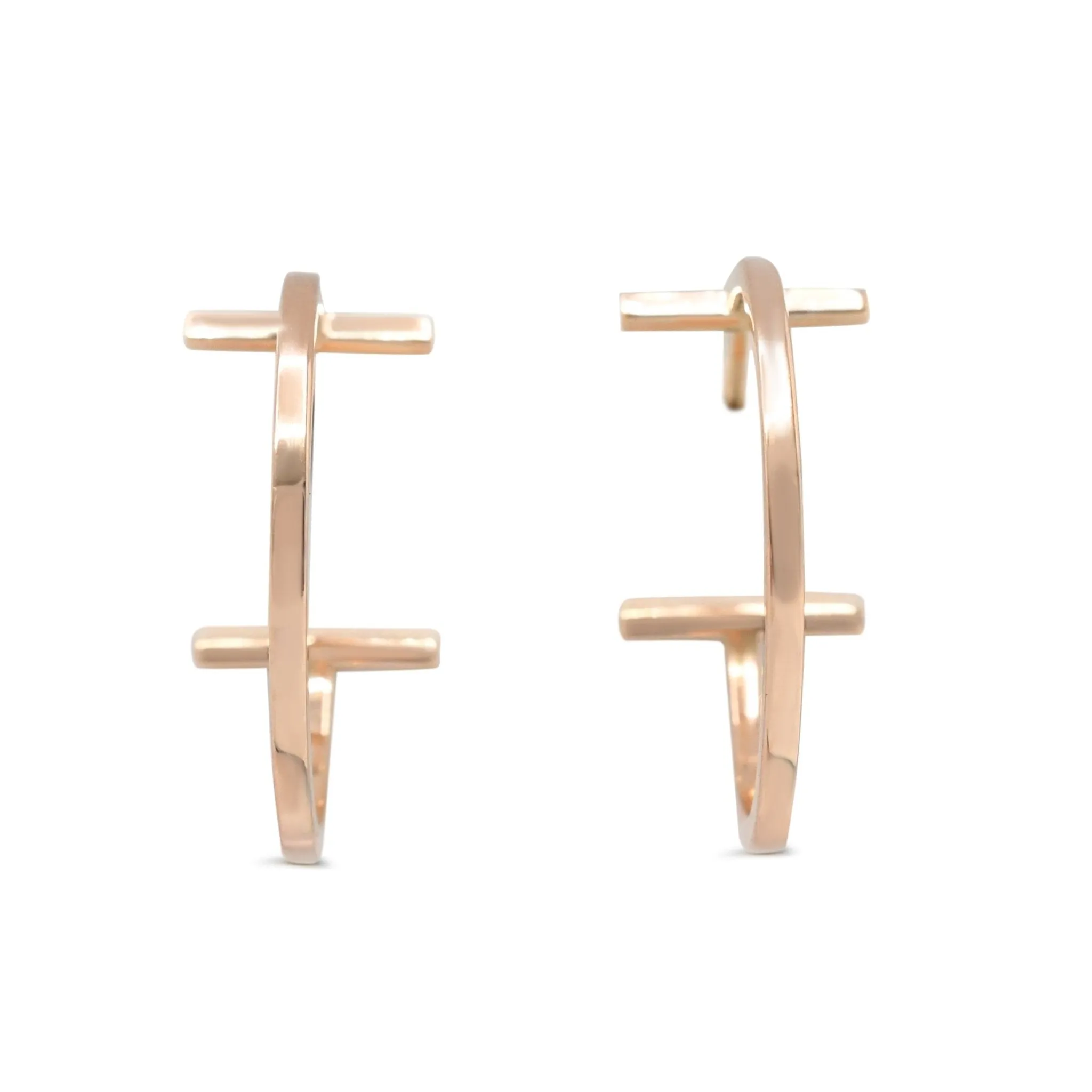 Tiffany T Hoop Earrings, Medium - 18ct Rose Gold