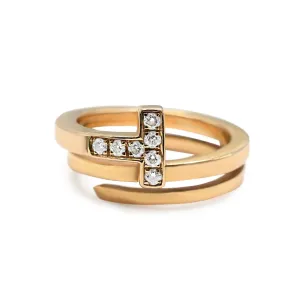 Tiffany T-Square Wrap Diamond Set Ring - Rose