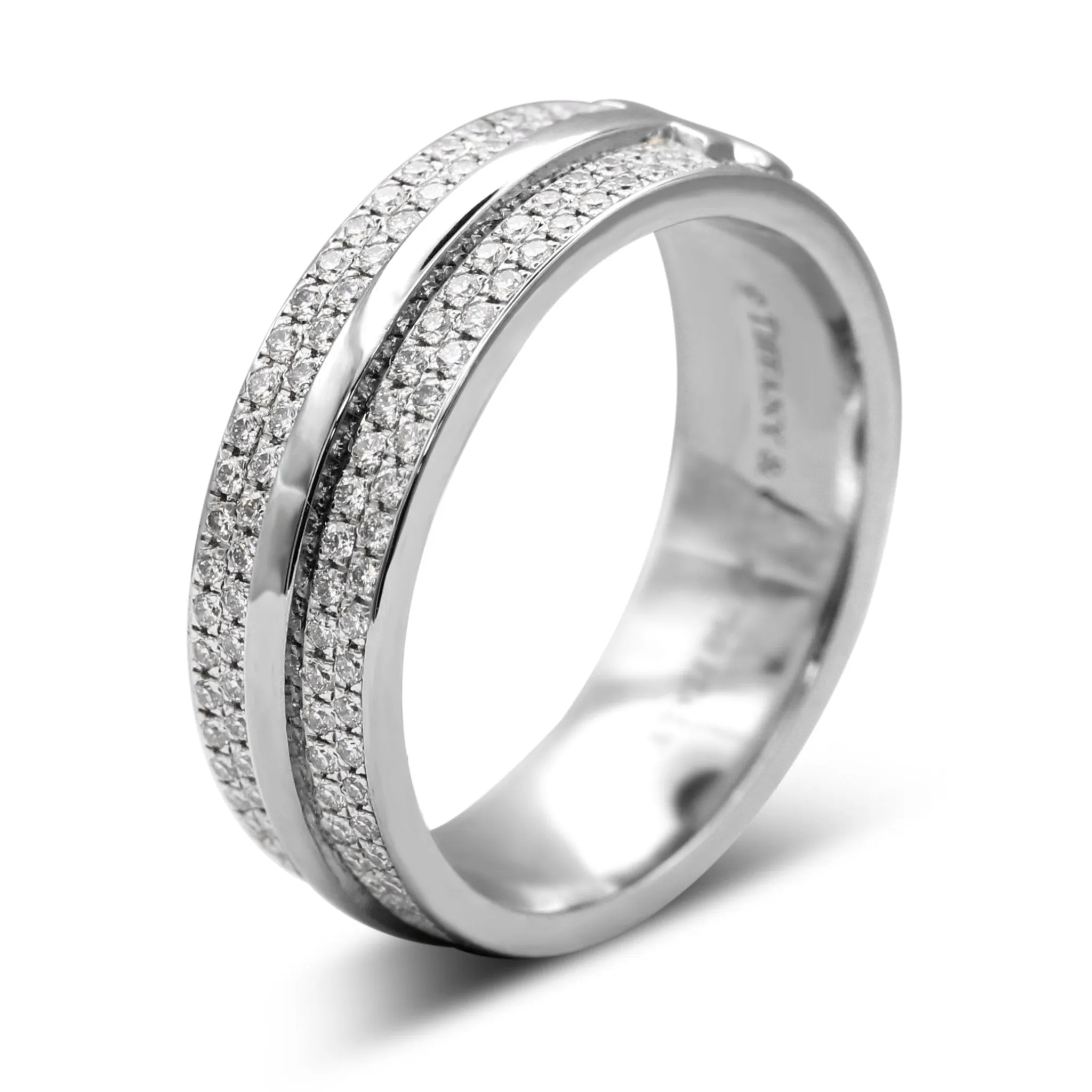 Tiffany T Wide Pav Diamond Band Ring