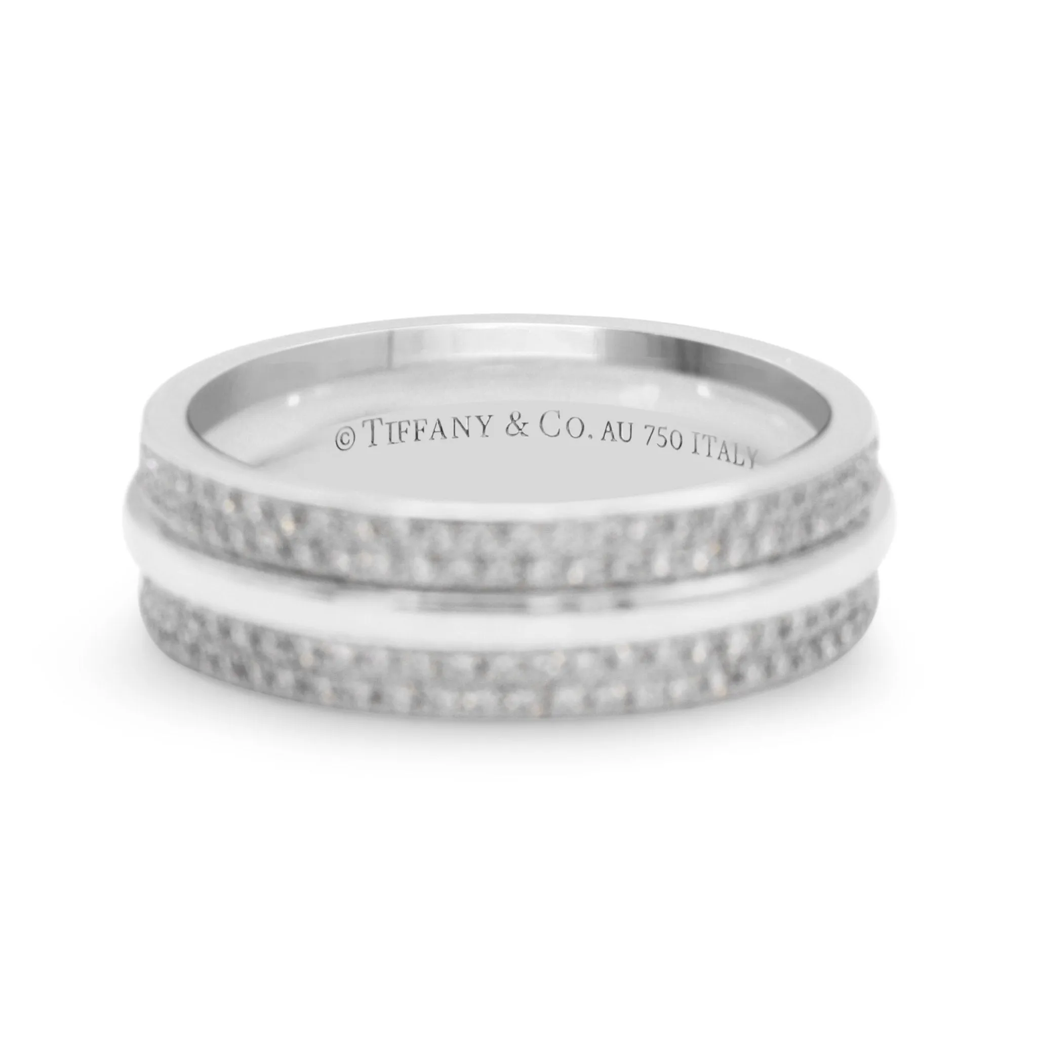 Tiffany T Wide Pav Diamond Band Ring