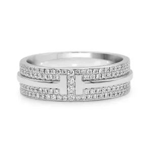 Tiffany T Wide Pav Diamond Band Ring