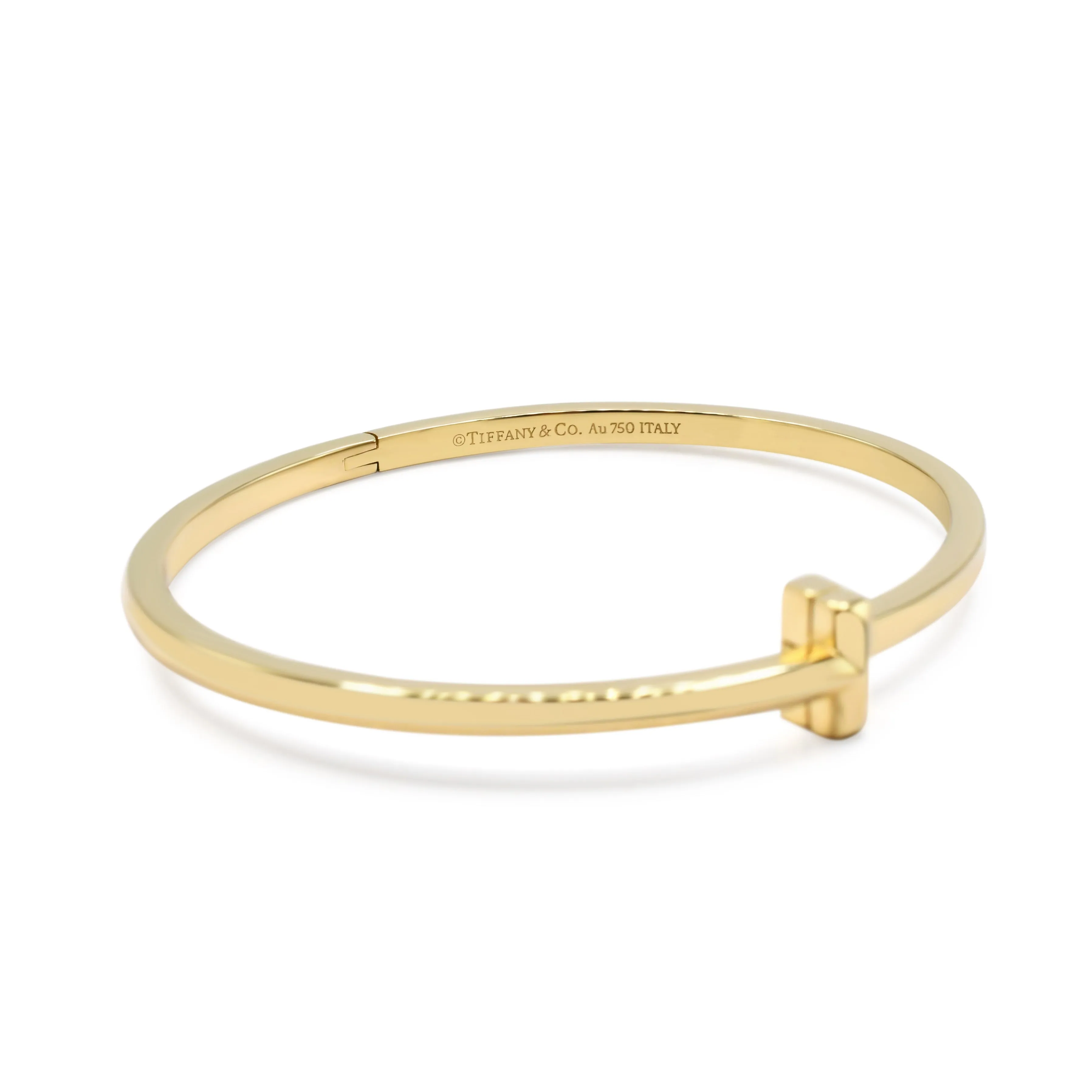 Tiffany T1 Narrow Hinged Bangle, Medium - 18ct Yellow Gold
