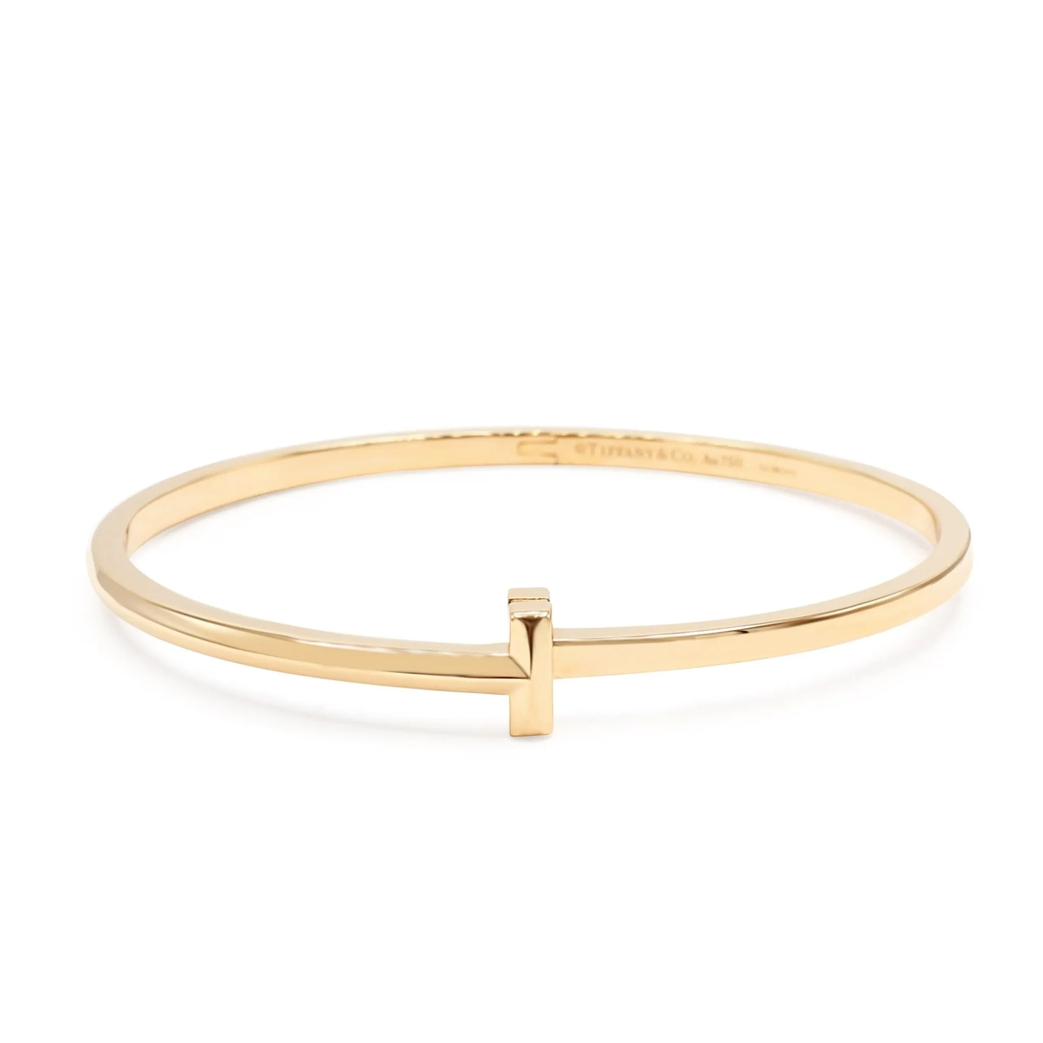 Tiffany T1 Narrow Hinged Bangle, Medium - 18ct Yellow Gold