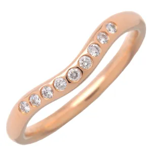 Tiffany&Co. Curved Band 9P Diamond Ring 750PG Rose Gold US4.5 Used