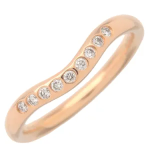 Tiffany&Co. Curved Band Ring 9P Diamond K18 750PG US4.5 EU48 Used