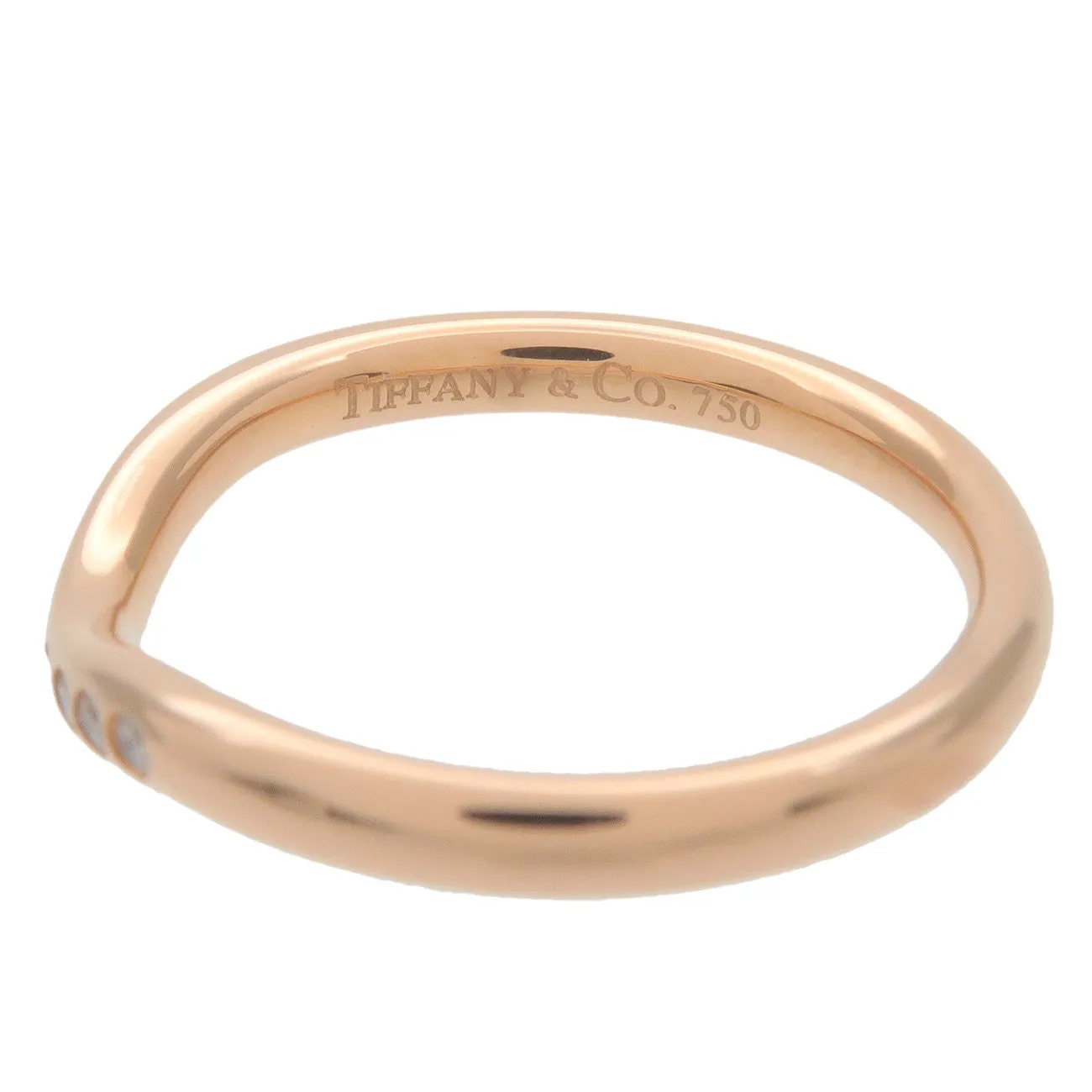 Tiffany&Co. Curved Band Ring 9P Diamond K18 750PG US4.5 EU48 Used