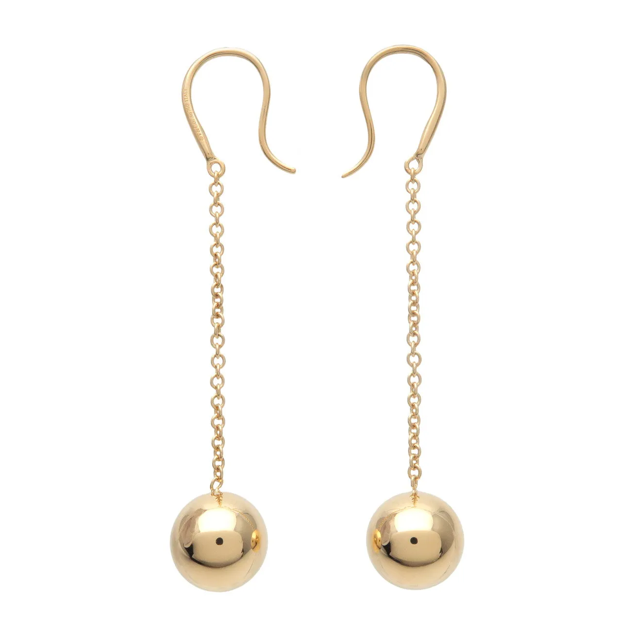 Tiffany&Co. Hardware Ball Hook Earrings K18 750YG Yellow Gold Used
