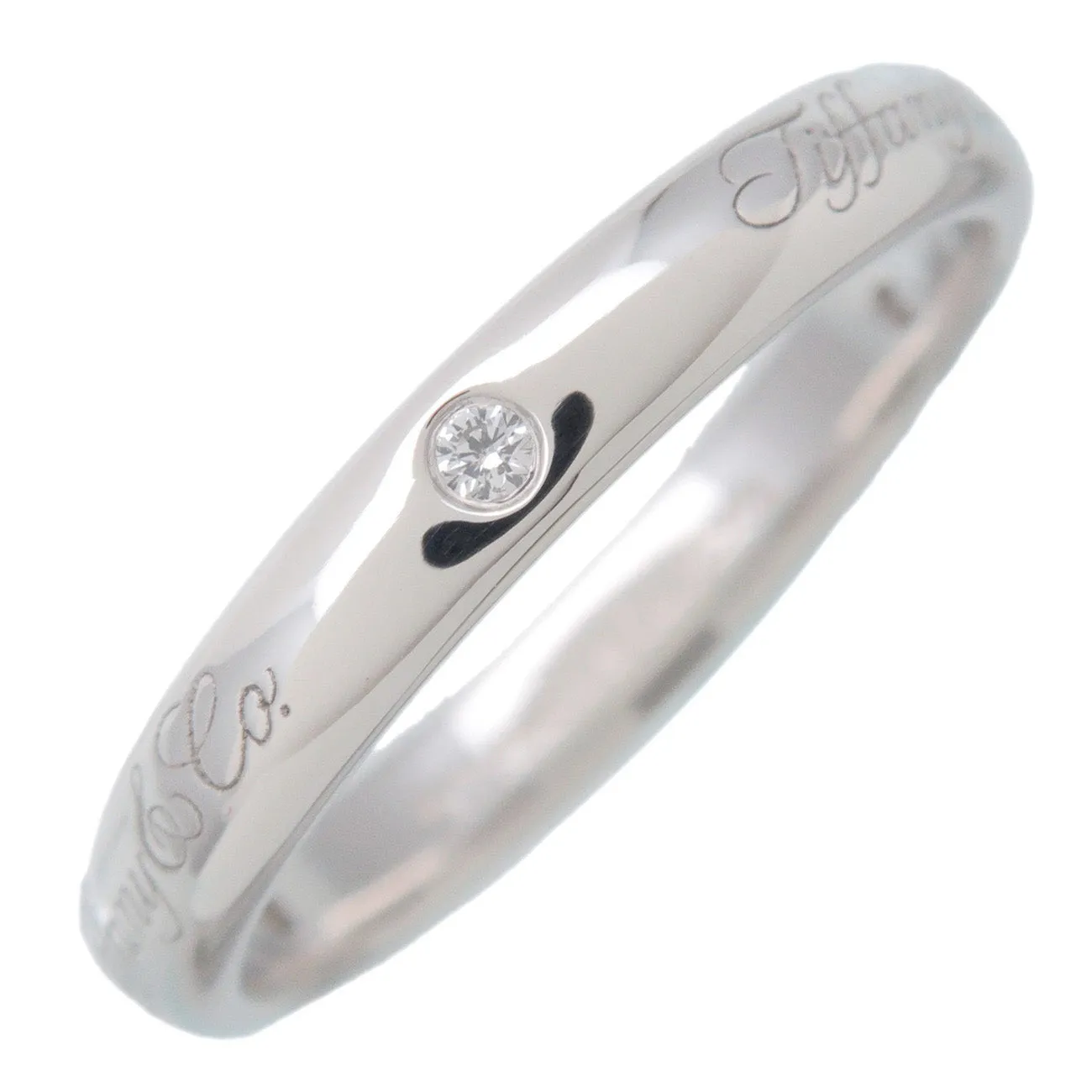 Tiffany&Co. Notes Lucida 3P Diamond Ring Platinum US6.5 EU52.5 Used