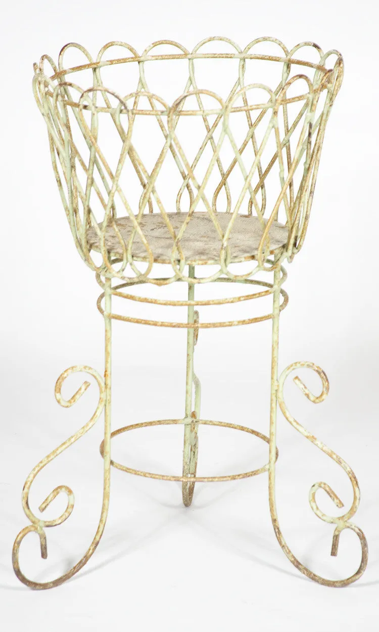 Tin Bottom Planter dried flower branch  