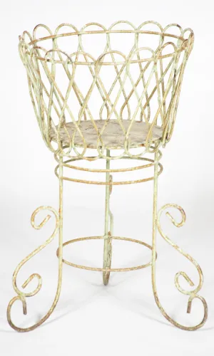 Tin Bottom Planter dried flower branch  