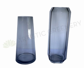Tinted Glass Vase 2 Styles Round (Code: G-T25-8) / Square (Code: G-T30-7) outdoor greenery  