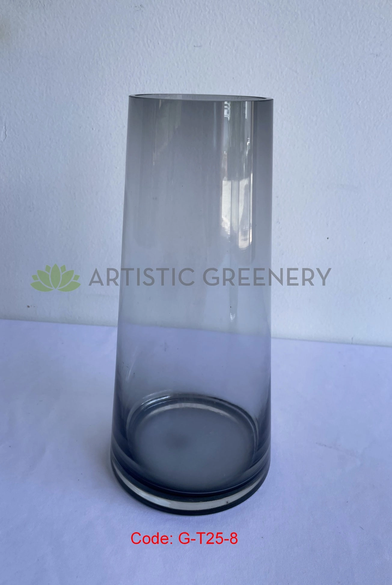 Tinted Glass Vase 2 Styles Round (Code: G-T25-8) / Square (Code: G-T30-7)