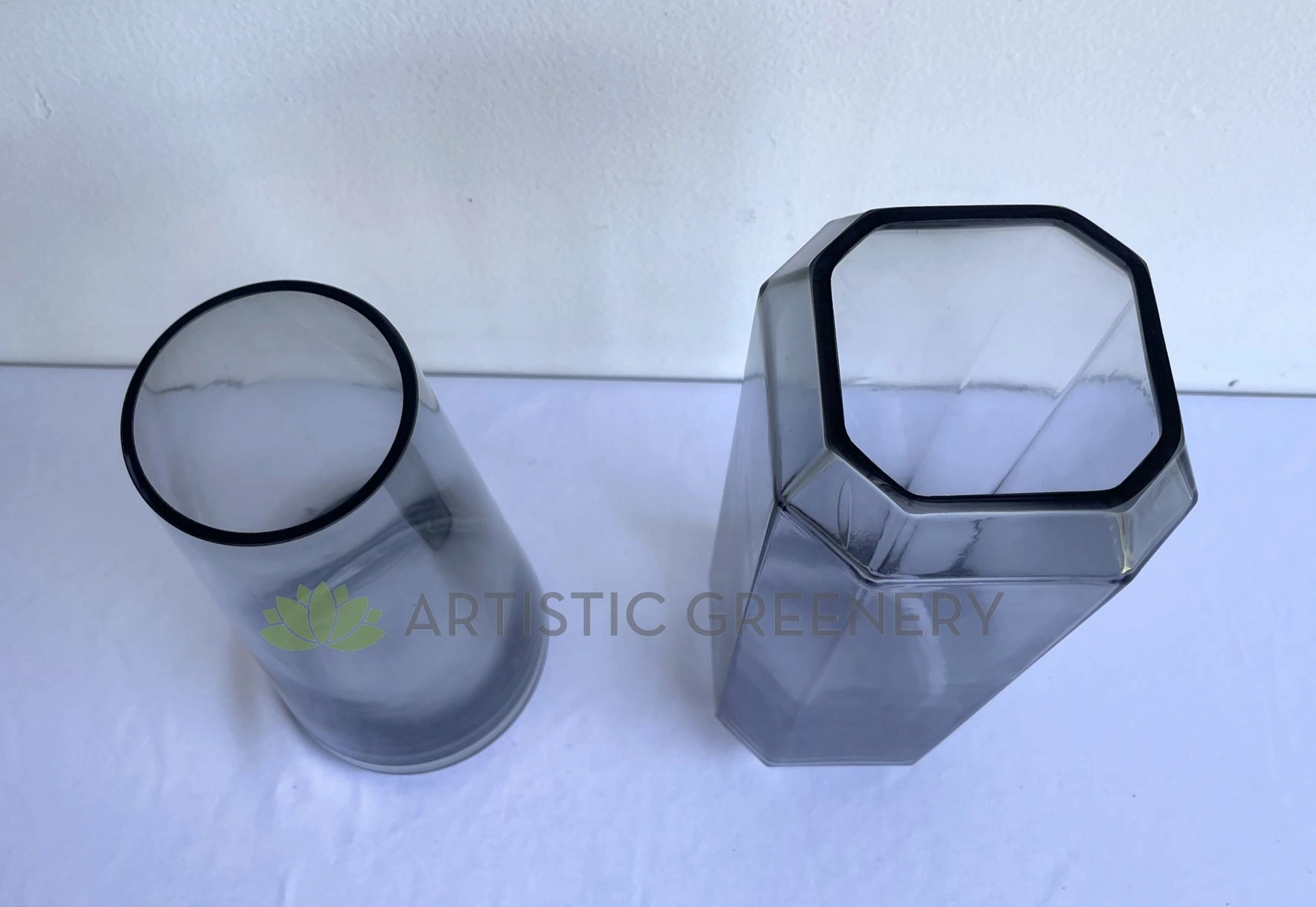 Tinted Glass Vase 2 Styles Round (Code: G-T25-8) / Square (Code: G-T30-7)