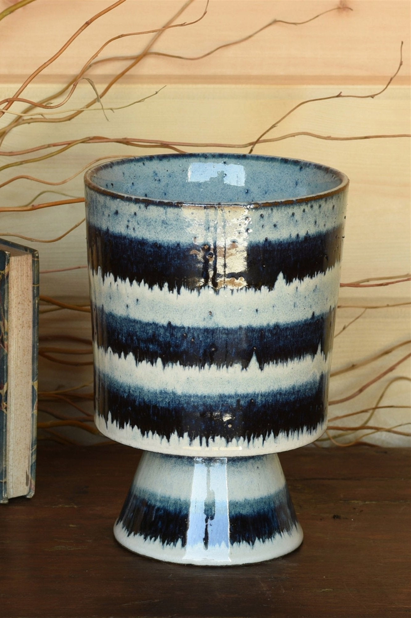 Toku Chalice Vase Indigo
