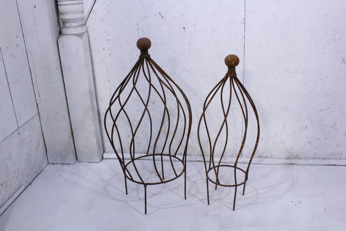 Topiaries with Ball on Top Set of 2 dried flower branch  