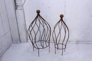 Topiaries with Ball on Top Set of 2 dried flower branch  