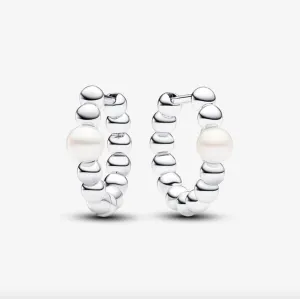 Treated Freshwater Cultured Pearl & Beads Hoop Earrings