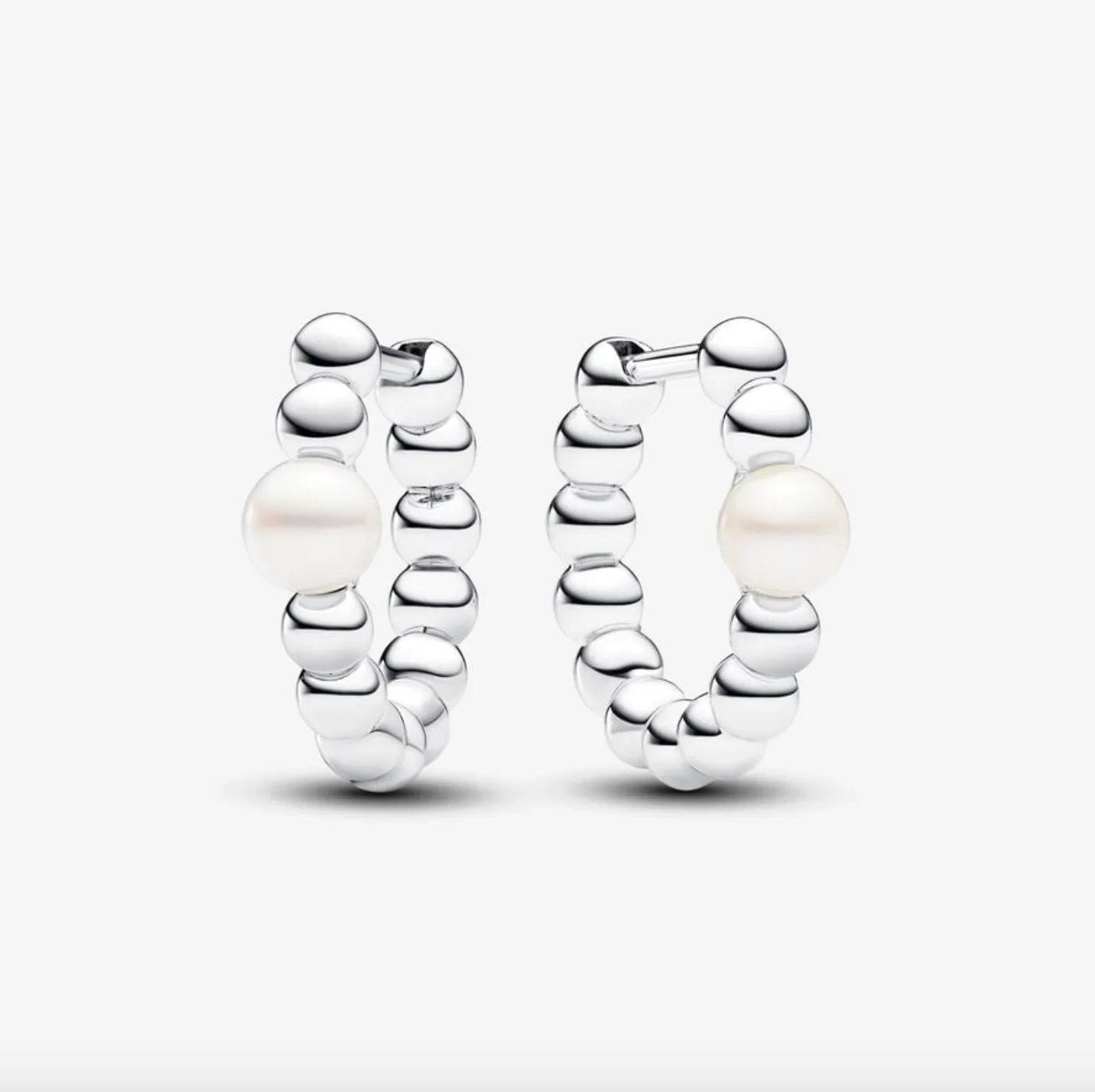Treated Freshwater Cultured Pearl & Beads Hoop Earrings