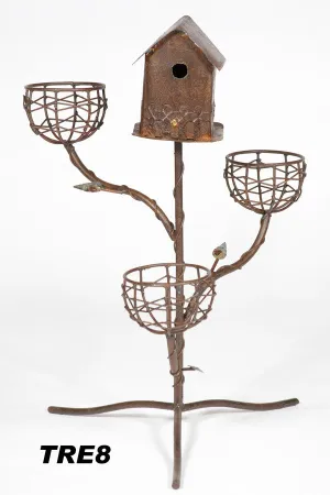Tree with Bird House & Nests dried flower branch  