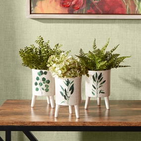 Tri-Leg Watercolor Pots outdoor greenery  