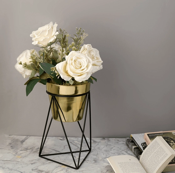 Triad Pot Stand in Gold & Black