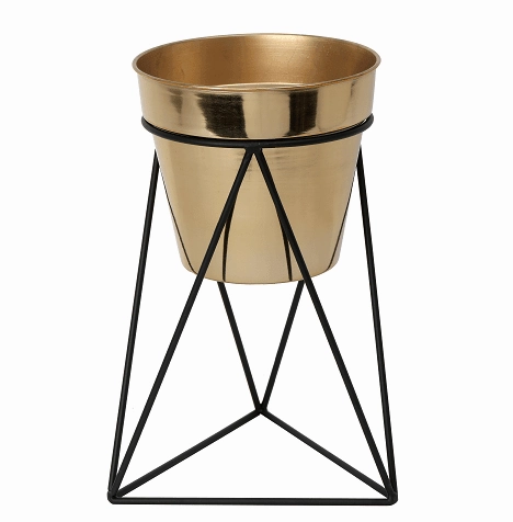 Triad Pot Stand in Gold & Black