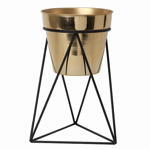 Triad Pot Stand in Gold & Black