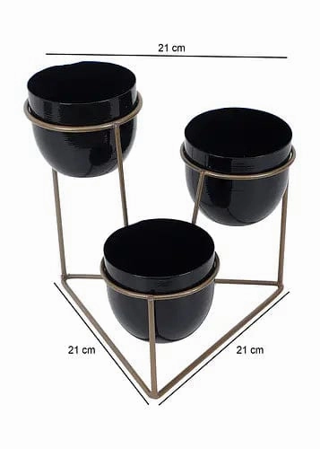 Triangle Stand Planter (Gold & Black)