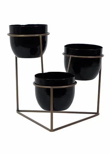 Triangle Stand Planter (Gold & Black)