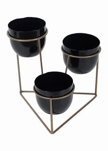 Triangle Stand Planter (Gold & Black)