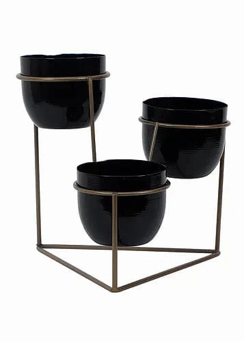 Triangle Stand Planter (Gold & Black)