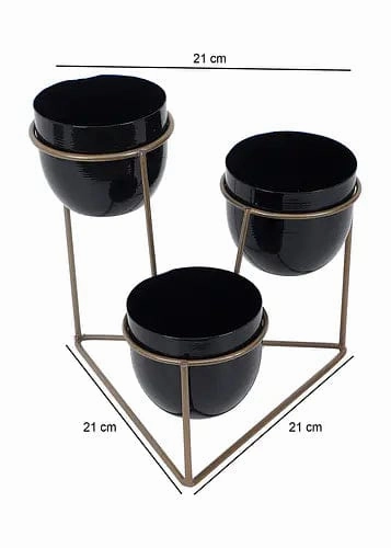 Triangle Stand Planter (Gold & Black)