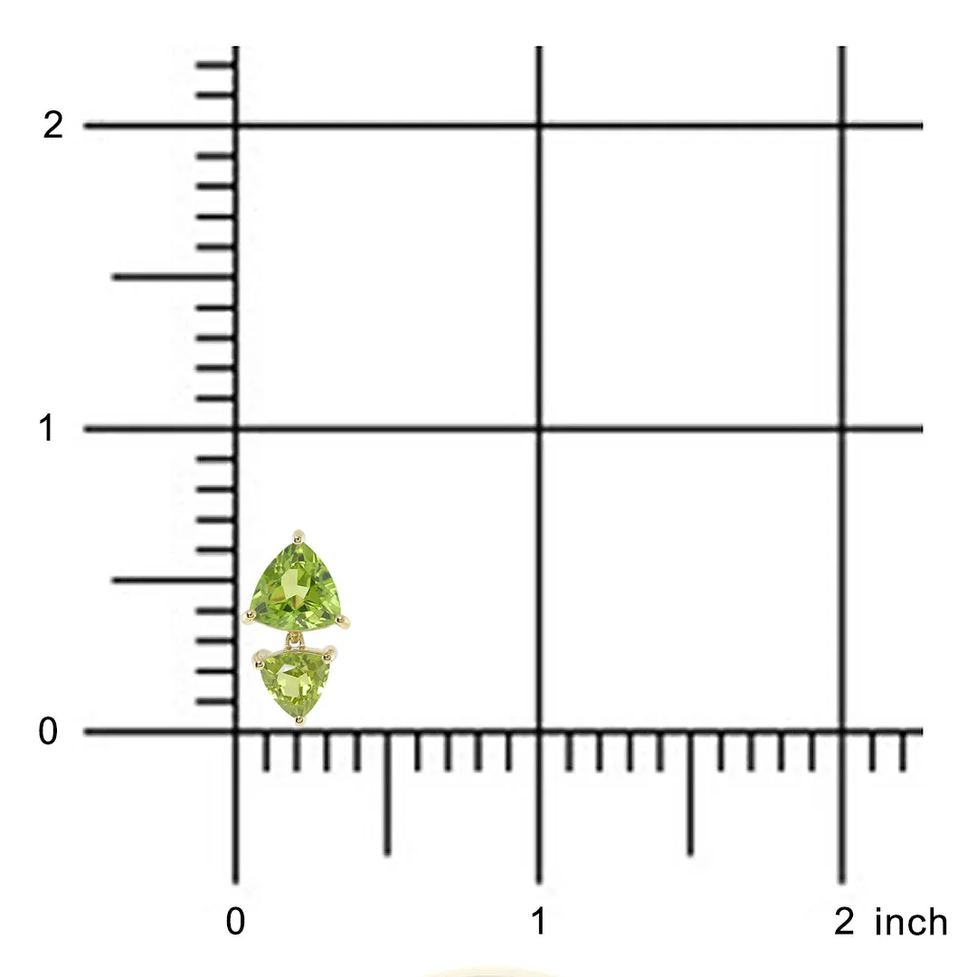 Trillion Drop Earrings in Peridots