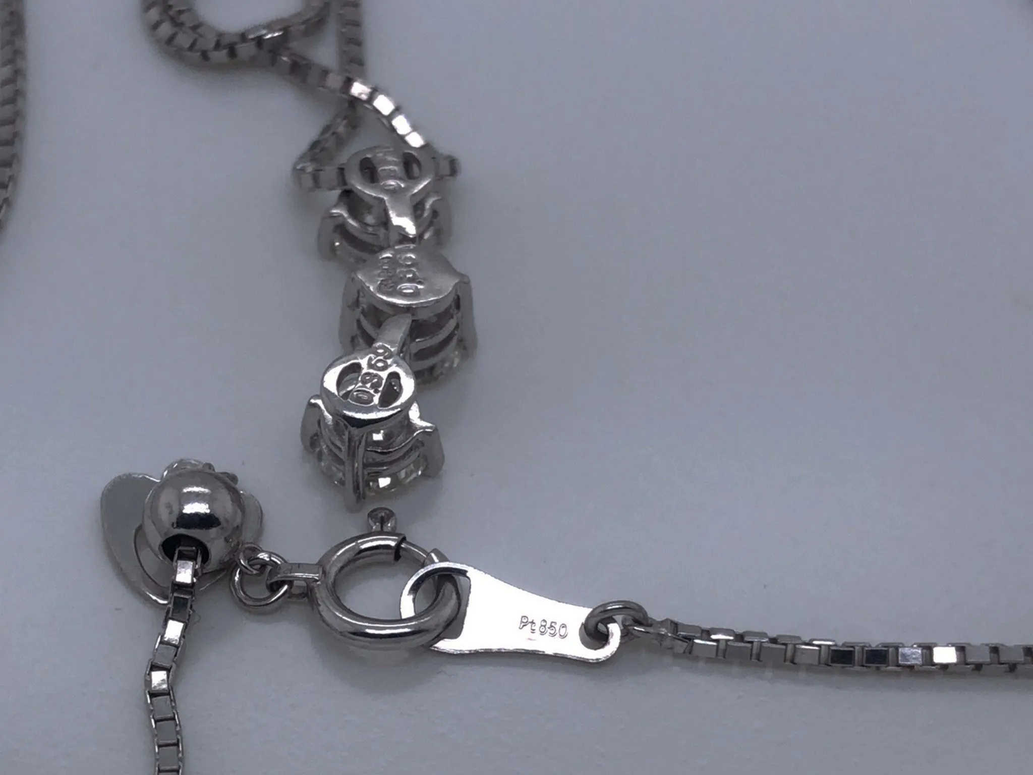Trilogy 3 Diamond Drop Necklace in Platinum