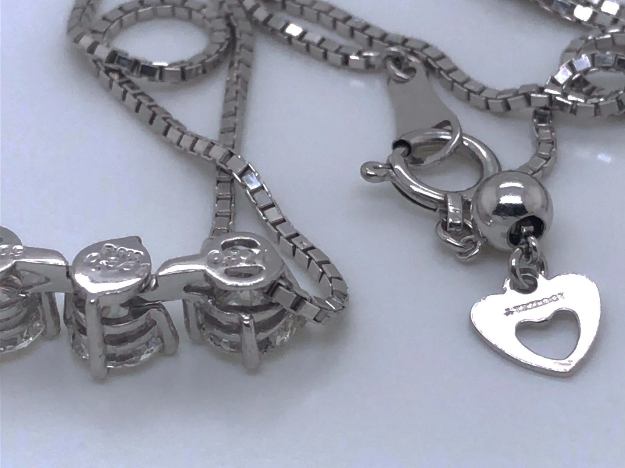 Trilogy 3 Diamond Drop Necklace in Platinum